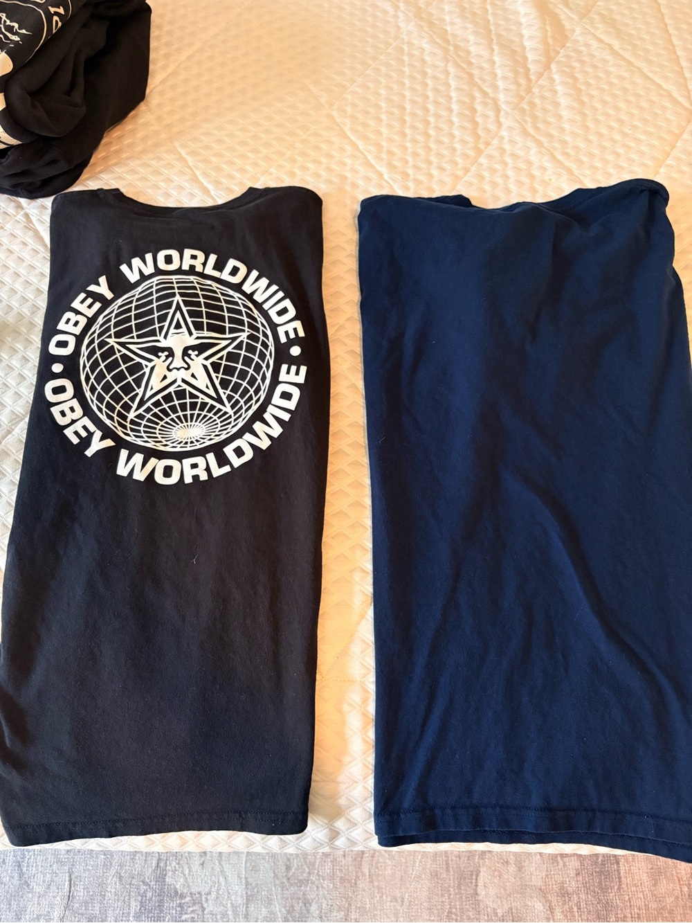 Obey Short-Sleeve Graphic Tees in Black and Navy - Picture 2 of 2